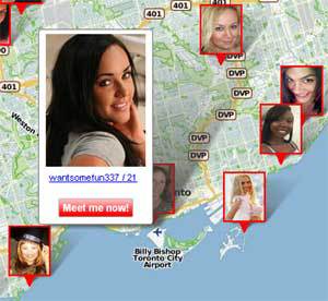 Map of Hookups in New Brunswick
