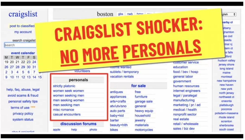 Craigslist with no sex ads