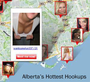 Map of Hookups in Alberta